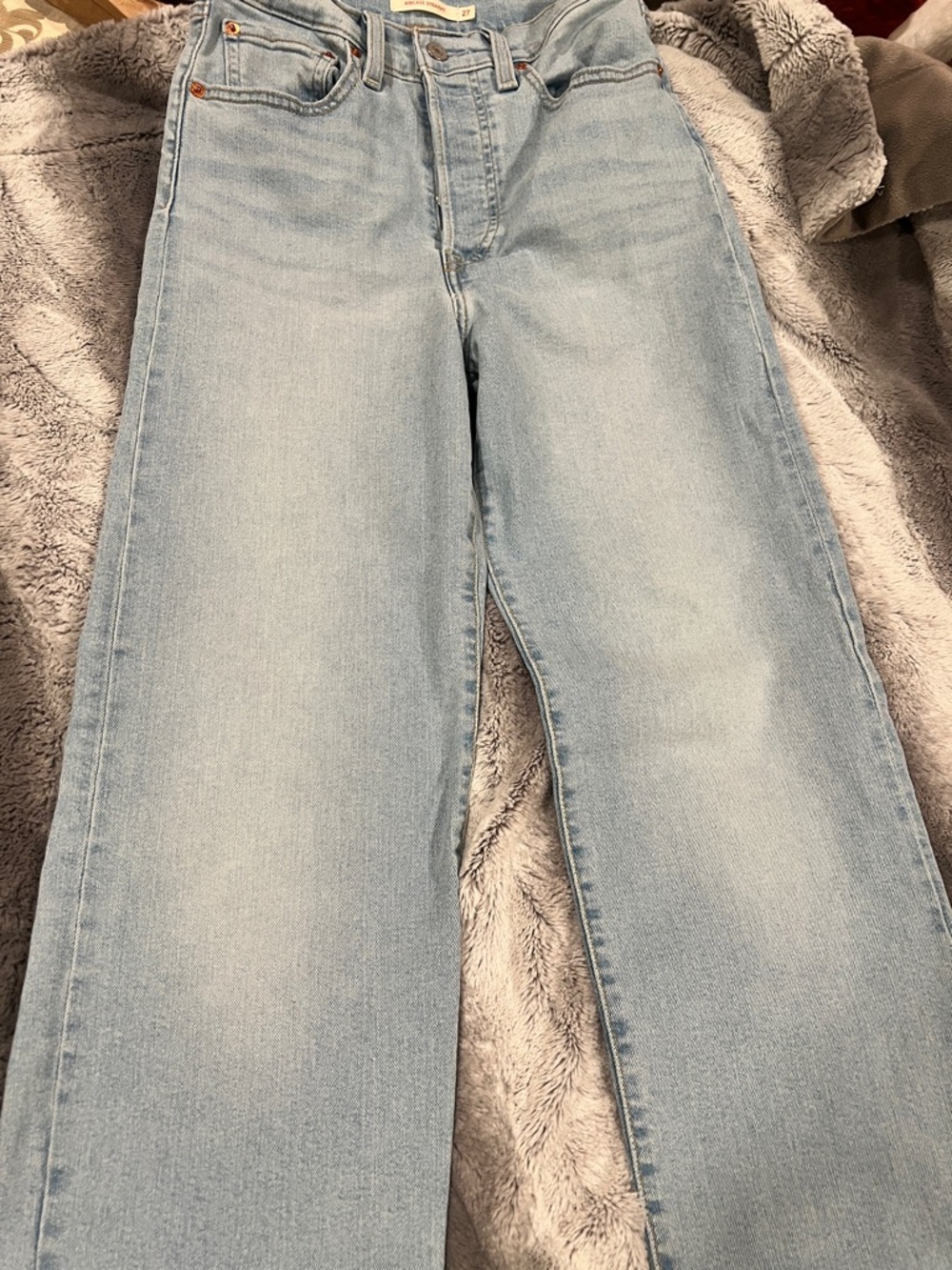 Levis Ribcage Straight High-Rise Light Wash Blue - Size 27 - Picture 7 of 11
